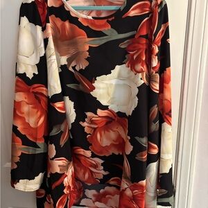 Floral Long bell Sleeve Top